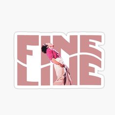 a pink sticker with the word fine on it