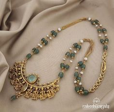 Gold Jade Necklace, Beads Jewelry Indian Gold, Beaded Wedding Jewelry, Temple Jewellery Earrings, Antique Necklaces Design