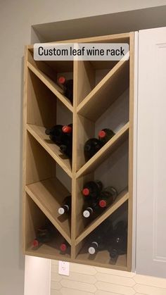 a wine rack with many bottles in it