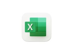 the green icon for microsoft x is displayed on a white square with an arrow pointing to it