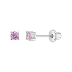 These tiny cubic zirconia screw back earrings for baby girls and young girls are delicate and striking. They feature a tiny 2mm round cubic zirconia in your choice of pink or clear. These screw back earrings have safety screw backs for extra comfort and security, ensuring your child's earrings are kept safely and comfortably in place. They are made of 925 sterling silver, a naturally hypoallergenic fine metal, which is perfect for children with sensitive ears. These classic earrings make a beaut Baby Earrings, Classic Earrings, Kids Earrings, Screw Back Earrings, 925 Jewelry, Sensitive Ears, Screw, Cubic Zirconia