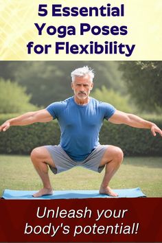 Muscled older man improving his range of motion and flexibility with yoga. Flexibility Poses, Essential Yoga Poses, Yoga Poses For Flexibility, Over 50 Fitness, Bodybuilding Workout Plan, Health Video, Yoga Moves, Bodybuilding Workout, Exercise Yoga