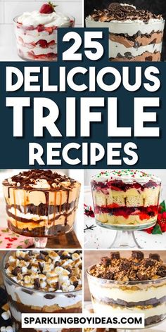 25 delicious trifle desserts with text overlay