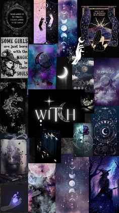 a collage of images with the words witch written on them