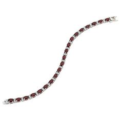 Colleen Lopez Gemstone and White Zircon Tennis Bracelet A testament to timeless elegance and refined taste, this sterling silver tennis bracelet sparkles with oval-cut gemstones and round white zircon.       S/M approx. 6-3/4"L x 1/8"W     M/L approx. 7-1/2"L x 1/8"W     Stamped .925 sterling silver; rhodium plating     Box clasp with double safety catches   Stone Information       All sizes and weights approximate     Total Carat Weight: 12ct (S/M Blue Topaz), 12.8ct (S/M Garnet), 13.2ct (M/L Blue Topaz) or 14.08ct (M/L Garnet)     Garnet - Oval     Blue Topaz - Oval     White Zircon - Round Classic Oval Gemstone Tennis Bracelet, Oval Gemstone Cubic Zirconia Tennis Bracelet, Oval Cubic Zirconia Tennis Bracelet With Gemstones, Classic Sterling Silver Bracelet With Oval Gemstone, Classic Sterling Silver Oval Gemstone Bracelet, Classic Oval Gemstone Sterling Silver Bracelet, Elegant Sterling Silver Oval Bracelet With Stones, Elegant Sterling Silver Bracelet With Stones, Elegant Oval Sterling Silver Bracelet With Stones