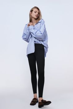 High-Waisted Leggings With Elastic Waistband. Winter Office Stretch Tops, Zara Stretch Tops For Layering, Stretch Tops For Office In Winter, Zara Long Sleeve Stretch Blouse, Zara Stretch Long Sleeve Blouse, Versatile Stretch Zara Tops, Zara Long Sleeve Versatile Tops, Versatile Long Sleeve Zara Tops, Zara Versatile Long Sleeve Tops