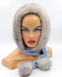 Mink hat hood "Fur headscarf Pauline" | Caps&HatsUA Mink Colored Winter Hat With Faux Fur Lining, Mink Color Hat With Faux Fur Lining For Winter, Luxury Winter Hats With Faux Fur Lining, Luxury Winter Hat With Faux Fur Lining, Blue Cross, Fur Hood, Mink Fur, Coffee Colour, Head Scarf