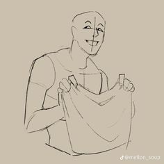 a drawing of a woman holding a piece of cloth in one hand and smiling at the camera