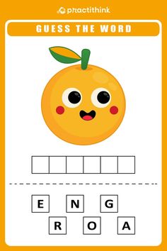 an orange worksheet with words and pictures to help children learn the word's meaning