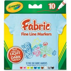 crayon fabric fine line markers, 10 / pkg - baby blue