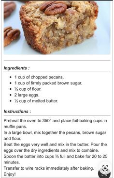 a recipe for pecan bread with instructions