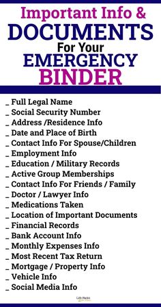 Important Documents Binder, Life Organization Binder, Binder Printables Free, Estate Planning Checklist, When Someone Dies, Emergency Prepardness