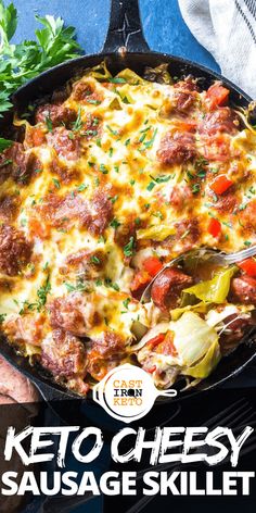 the keto cheese sausage skillet is ready to be eaten