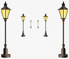 an image of street lamps on white background