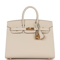 This Sellier Birkin is in Craie epsom leather with gold hardware and has tonal stitching, front flap, two straps with center toggle closure, clochette with lock and two keys, and double rolled handles.The interior is lined with Craie chevre and has one zip pocket with an Hermes engraved zipper pull and an open pocket on the opposite side.Collection: BOrigin: FranceCondition: New and never worn (Plastic on hardware)Accompanied by: Hermes box, Hermes dustbag, clochette, lock, two keys, clochette d Gorgeous Handbags, Sierra Leone