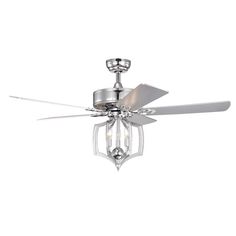 a ceiling fan with three blades on it's blades and two lights in the middle