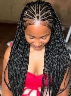 Fulani Braids Large, Large Fulani Braids, Big Fulani Braids, Braids 2024, Crown Styles, Puffy Hair, Fancy Braids, Braids Ideas, Natural African American Hairstyles