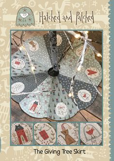 The Giving Tree Skirt Hatched And Patched, Anni Downs, Christmas Tree Skirts Patterns, Watercolor Quilt, Tree Skirt Pattern, Giving Tree, Christmas Patchwork, The Giving Tree, Wool Applique Patterns