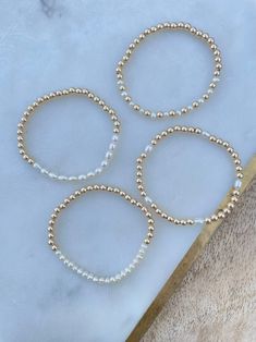 Pearl and Gold Filled OR Sterling Silver Beaded Bracelet 4 Different Styles - Etsy Dainty Beaded Round Pearl Bracelet, Dainty Pearl Beaded Bracelets With Round Beads, Dainty Pearl Jewelry With Spacer Beads, Dainty Pearl Beaded Bracelets With Spacer Beads, Dainty Pearl Beaded Bracelet With Spacer Beads, Dainty Pearl Beaded Bracelets With Tiny Beads, Dainty Pearl Beaded Bracelet With Tiny Beads, Delicate Beaded Bracelets With Pearl Drop, Delicate Pearl Charm Beaded Bracelets