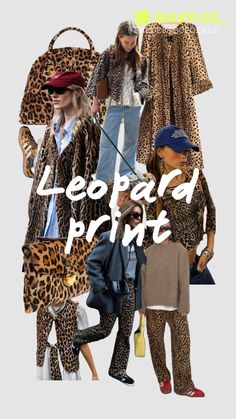 the leopard print is featured in this fashion ad