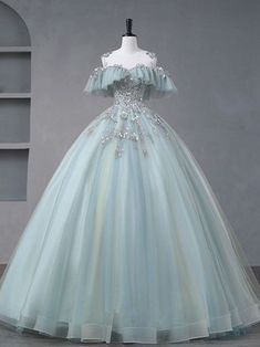 Fairy Flowy Dress, Turquoise Ball Gown, Lace Long Prom Dress, Prom Dress Blue, Blue Formal Dress, Victorian Gown, Sweet 16 Dress