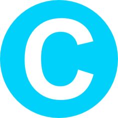 a blue circle with the letter c in it