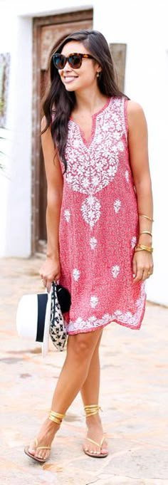 Summer sundress styles & trends Red Boho Dress, Embroidered Summer Dress, Style Africain, Boho Mode, Stitch Fit, Estilo Hippie