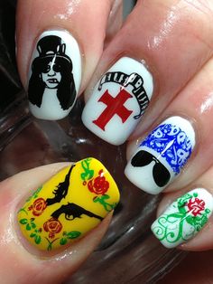 Rocker Nails, Roses Nails, Kiss Nails, Nail Art Stamping Plates, London Nails, Rose Nails, Nail Stamping, Love Nails, Beauty Nails