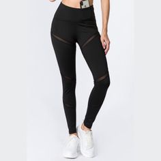 Slash Mesh Workout Leggings Black Your Workouts Just Got Even Better In These Leggings With Mesh Slashes On The Legs To Keep You Stylish And Cool When You Break A Sweat! Elasticized High Rise Waistband Full Length Design Stretchy, Smooth, And Lightweight 88% Polyester, 12% Spandex Approx. Inseam: Small: 28″ Medium: 29″ Large: 30″ Trendy Black Yoga Pants For Sports, Trendy Black Sports Leggings, Black Mesh Leggings For Gym, Trendy Tight Black Yoga Pants, Tight Black Mesh Leggings, Tight Fit Black Mesh Leggings, Fitted Black Mesh Leggings, Black High Stretch Mesh Leggings, High Stretch Black Mesh Leggings