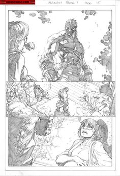 an image of a comic page with the title and storyboard written in black ink