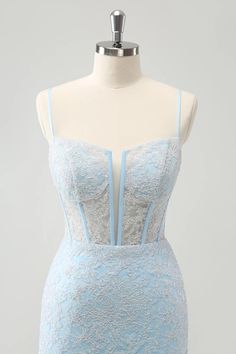 Amzcw Light Blue Corset Spaghetti Straps Short Tight Homecoming Dresses with Lace Up Back Light Blue Corset, Short Tight Homecoming Dresses, Tight Homecoming Dress, Tight Homecoming Dresses, Dresses With Lace, Lovely Partner, Blue Corset, Homecoming Dresses Short Tight, Short Party Dress