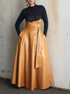 Olivia Mark - Sophisticated City Chic Leather Skirt with Belt Skirt With Belt, Chic Leather, Color Block Top, Urban Wear, Plaid Pants, City Chic, Classic Leather, Olivia Mark, Best Sellers