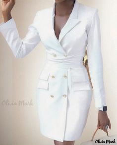 Olivia Mark - Luxe Long Sleeve Blazer Gown Blazer Gown, Long Sleeve Blazers, Olivia Mark, Blazer, Long Sleeve