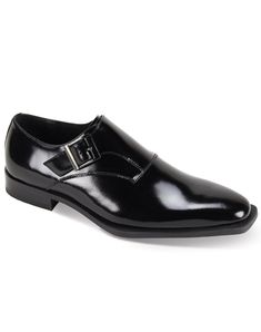 Giovanni Sterling Monk Strap Dress Shoes - Black Luxury Timeless Monk Strap Shoes For Business, Luxury Elegant Formal Monk Strap Shoes, Luxury Modern Dress Shoes For Business, Luxury Timeless Leather Business Shoes, Luxury Black Elegant Monk Strap Shoes, Luxury Timeless Leather Monk Strap Shoes, Luxury Leather Modern Monk Strap Shoes, Luxury Modern Leather Monk Strap Shoes, Formal Black Monk Strap Shoes