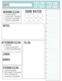 the printable daily planner is shown