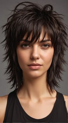 Explore stunning medium shag haircuts suitable for fine, thick, curly, and straight hair. Find the perfect shag style to suit your personality and hair type. Shag Hairstyles For Round Faces, Layered Shag With Fringe Round Face, Messy Shag Hairstyles Medium, Feather Haircut Medium, Medium Shag Haircuts For Fine Hair, Shag Haircut For Thick Hair, Shag Bob With Bangs, Hairstyles For Every Hair Type