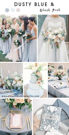 a collage of photos with different wedding colors