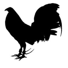 a black silhouette of a rooster on a white background