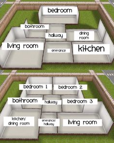 three different types of living room layouts are shown in this graphic above the image