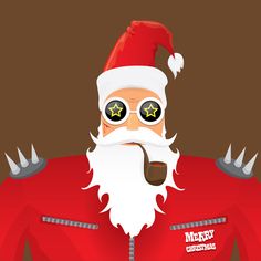 Hipster Party, Santa Claus Vector, Square Background, Santa Beard, Christmas Squares, Funny Santa Claus, Funny Santa, Party Poster, Rock N