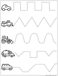 the printable worksheet for preschool to learn how to draw cars and trucks