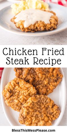 chicken fried steak recipe on a white plate