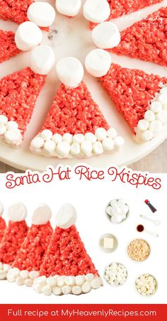 santa rice krispie treats Rice Krispie Treats Easy, Christmas Rice Krispie Treats, Krispie Treats Christmas, Chocolate Melting Wafers, Rice Krispies Treats