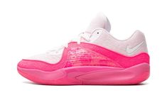 the nike zoom basketball shoe in pink and white is on sale for $ 599