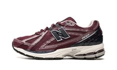 The New Balance 1906R “Burgundy/Black” is a colorway of the lifestyle sneaker with a unique look.  The 1906R debuted in 2010 before it became part of the Y2K trend in sneakers that started in 2022.  The upper features a burgundy red open mesh construction with synthetic overlays accented with white.  A black “N” logo appears on the sides of the shoe.  A black plastic heel counter ensures a supportive, lockdown fit.  Underfoot, an “N-ERGY” cushioned midsole provides all-day comfort.  Release date New Balance 1906r, Jordan New, Shoes Streetwear, Plastic Heels, Stadium Goods, Adidas Samba, Burgundy Red, Good News, New Balance