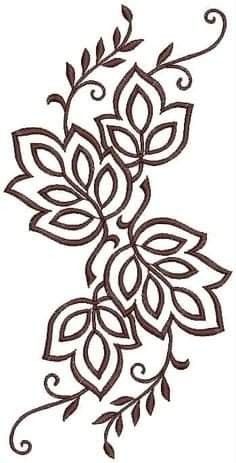 an intricate design with leaves and swirls on the side of a white sheet paper