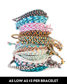 Pattern Viona Bracelets - BULK - MudLOVE Adjustable Assorted Wristband For Friendship, On Friendship, Free Education, Custom Bracelets, Women Artisans, Dominican Republic, Corporate Gifts, Friendship Bracelets, Hand Woven