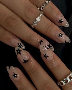 Grunge Nails, Pretty Gel Nails, Short Acrylic, Blue Nail, Short Acrylic Nails Designs, Prom Nails