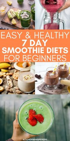 Best 7 Day Smoothie Diet Plans For Weight Loss - Kitchen Whisperers Acai Smoothie Recipe, Diet Smoothies, Healthy Diet Smoothies, Vegan Smoothie Recipes, Easy Healthy Smoothies, Breakfast Smoothie Recipes, Green Juice Recipes, Yummy Smoothie Recipes, Juice Diet