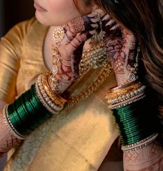 Bangles For Bride Indian Weddings, Bengals Chudi, Green Chooda, Bride Bangles, Bangle Ceremony, Bridal Chura